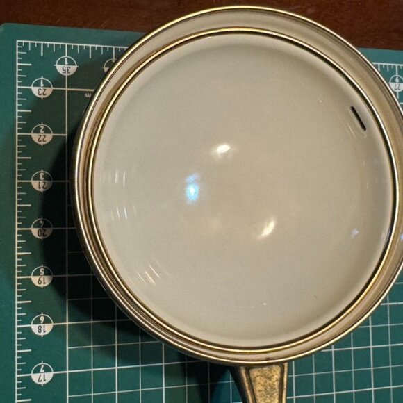 VTG 1960s Villeroy & Boch 1 Qt Enamel Sauce Pan With Floral Design Brass Handle - Picture 2 of 4